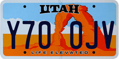 UT license plate Y700JV