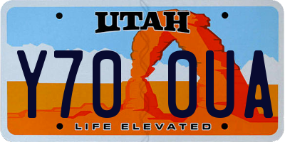UT license plate Y700UA