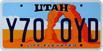 UT license plate Y700YD