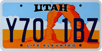 UT license plate Y701BZ