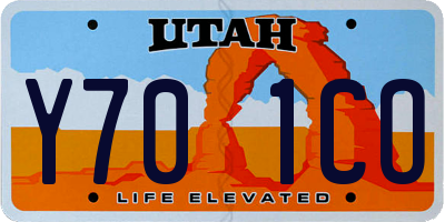 UT license plate Y701CO