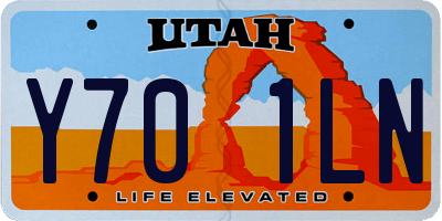 UT license plate Y701LN