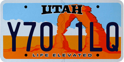 UT license plate Y701LQ