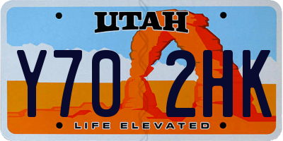 UT license plate Y702HK