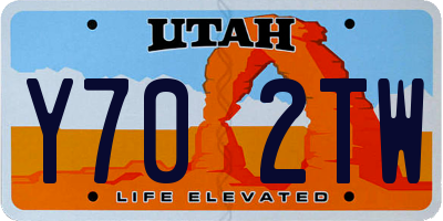UT license plate Y702TW
