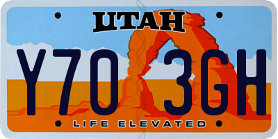 UT license plate Y703GH