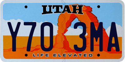 UT license plate Y703MA