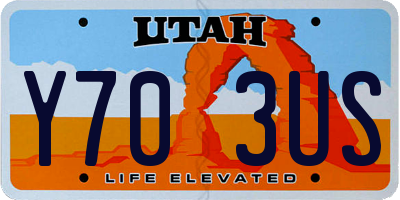 UT license plate Y703US
