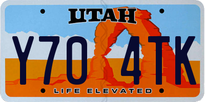 UT license plate Y704TK