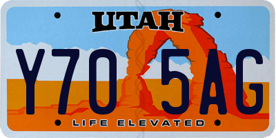 UT license plate Y705AG