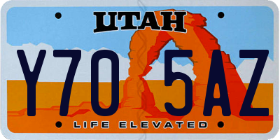UT license plate Y705AZ