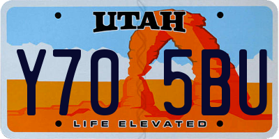 UT license plate Y705BU