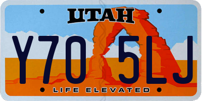 UT license plate Y705LJ