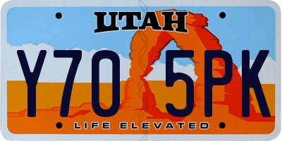 UT license plate Y705PK