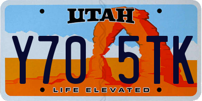 UT license plate Y705TK