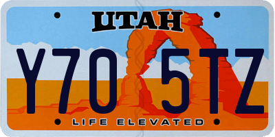 UT license plate Y705TZ