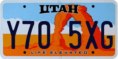 UT license plate Y705XG