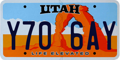 UT license plate Y706AY