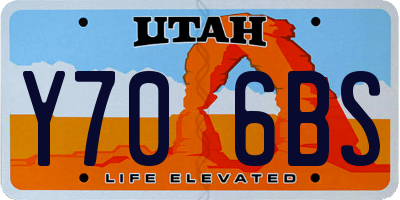 UT license plate Y706BS