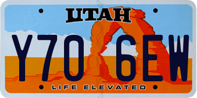 UT license plate Y706EW