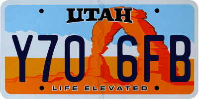 UT license plate Y706FB