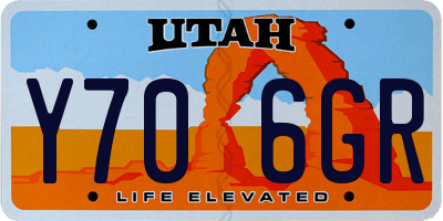 UT license plate Y706GR