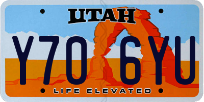 UT license plate Y706YU