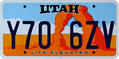 UT license plate Y706ZV
