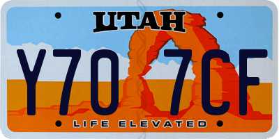 UT license plate Y707CF