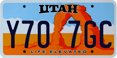 UT license plate Y707GC