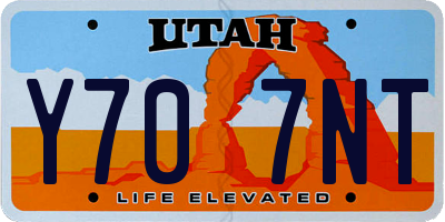 UT license plate Y707NT