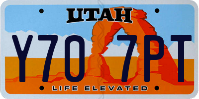 UT license plate Y707PT