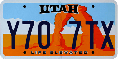 UT license plate Y707TX