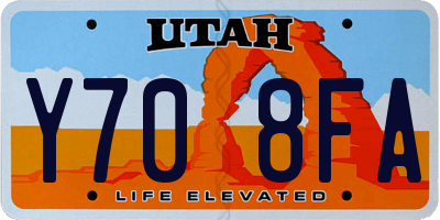 UT license plate Y708FA