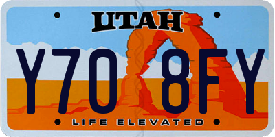 UT license plate Y708FY