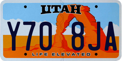 UT license plate Y708JA