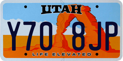 UT license plate Y708JP