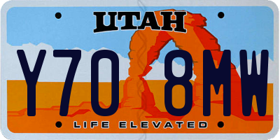 UT license plate Y708MW