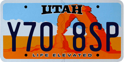 UT license plate Y708SP