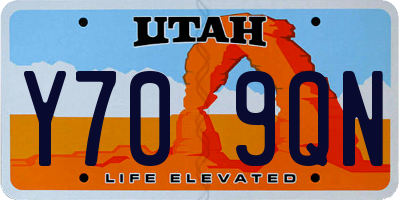 UT license plate Y709QN