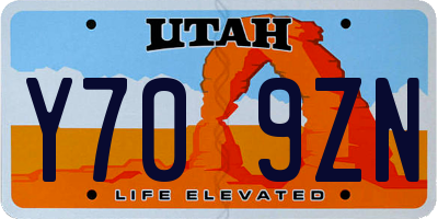 UT license plate Y709ZN