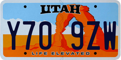 UT license plate Y709ZW