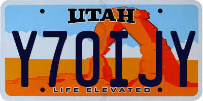 UT license plate Y70IJY