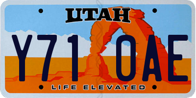 UT license plate Y710AE