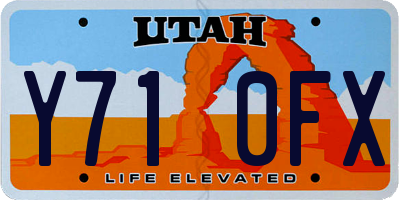 UT license plate Y710FX