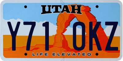 UT license plate Y710KZ