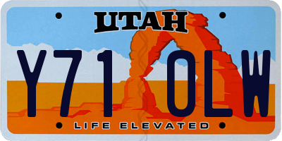 UT license plate Y710LW