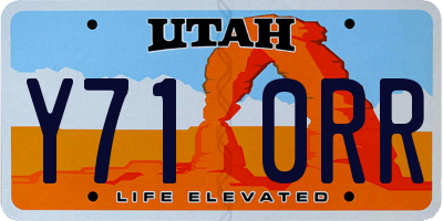 UT license plate Y710RR