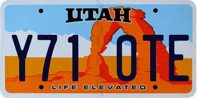 UT license plate Y710TE