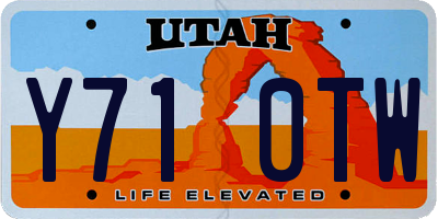 UT license plate Y710TW